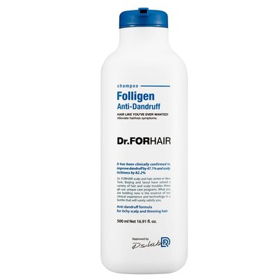 Dr.FORHAIR Folligen Anti-Dandruff Shampoo - Шампунь проти лупи для ослабленого волосся 500мл 00000121 фото