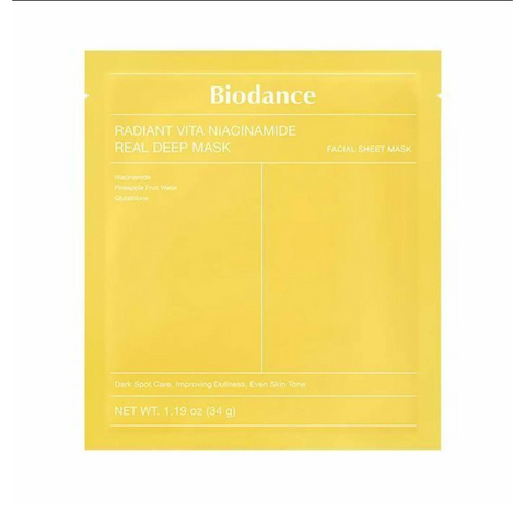 BIODANCE Radiant Vita Niacinamide Real Deep Mask Гідрогелева маска для оживлення тьмяної шкіри, 34г   00001654 фото